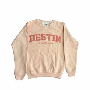 Destin Florida Crewneck Swearshirt Pink Small